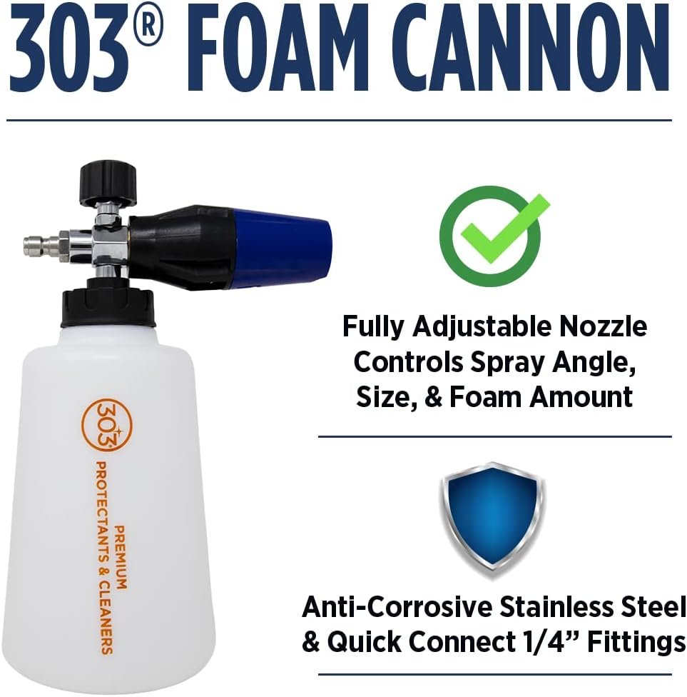 303 Products 39030 Foam Cannon – Adjustable Pressure Washer Foam Sprayer with Wide Neck Bottle and Quick Connect - Image 2