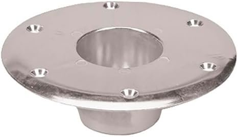 Faulkner 48732 Recessed Round Table Leg Base – 6.25in Aluminum Flush Mount Pedestal Support with 2.2in Insert Opening