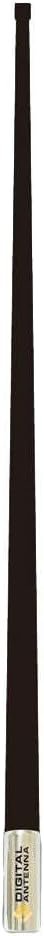 Digital Antenna 538-AWB-S AM/FM Marine Antenna – 8ft Black Fiberglass Antenna with Integrated Cable