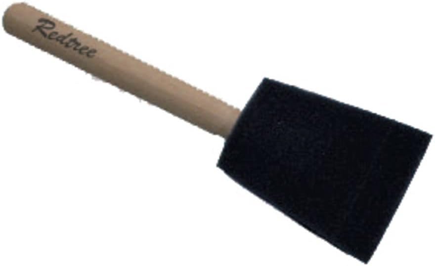 Redtree Industries 000075 Foam Paint Brush – 3in High-Density Foam Touch-Up Brush with Pointed Edge and Wood Handle