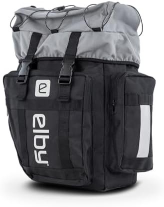 Elby Bikes E08151 Pannier Bag – Black Rear Rack Cargo Bag with White Logo for Urban Commuting and Daily Transport - Image 2