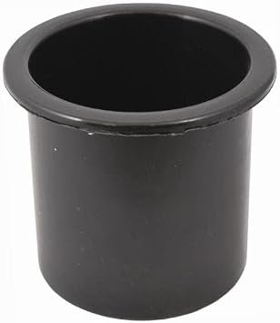 Attwood 117881 Black Recessed Cup Holder – 3 Inch Marine Drink Holder with Drain Fitting