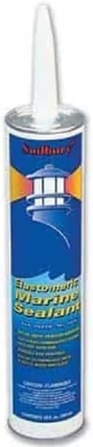 Sudbury 301 Elasto-Seal Clear Sealant – 10 oz Waterproof Marine Cartridge for Flexible Exterior Sealing