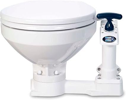 Jabsco 29090-5000 Compact Manual Marine Toilet – Porcelain Bowl, Twist’N’Lock Safety System, 9.3 kg Weight