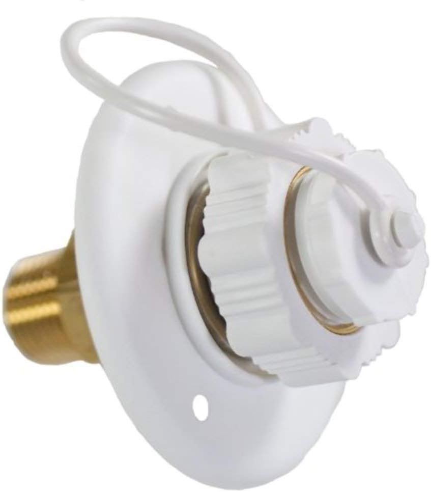 Aqua Pro 27893 Plastic Gravity Water Fill – White Flush-Mount RV Fresh Water Inlet with Cap
