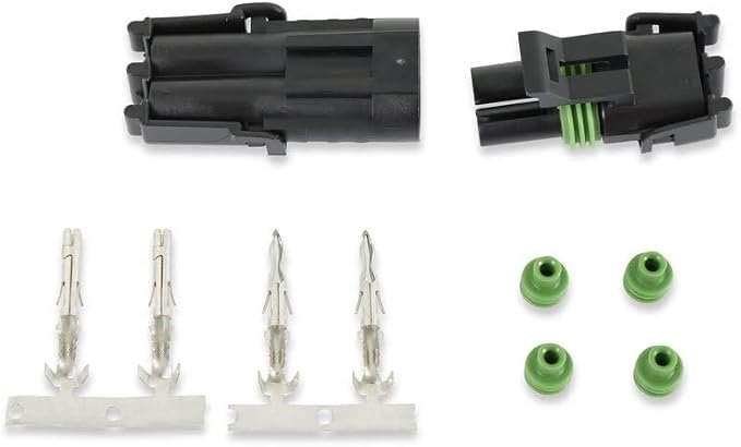 MSD 8173 Weathertight 2-Pin Connector – Nylon Sealed Harness Connector, -40°F to 257°F Temperature Range