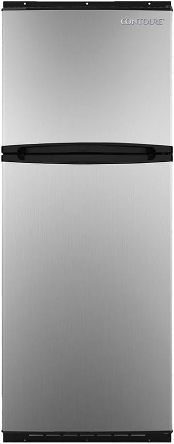 Contoure R108812V 10.7 Cu Ft 12-Volt Frost-Free Refrigerator – Dual Door RV Refrigerator with Compressor Cooling and Black Finish