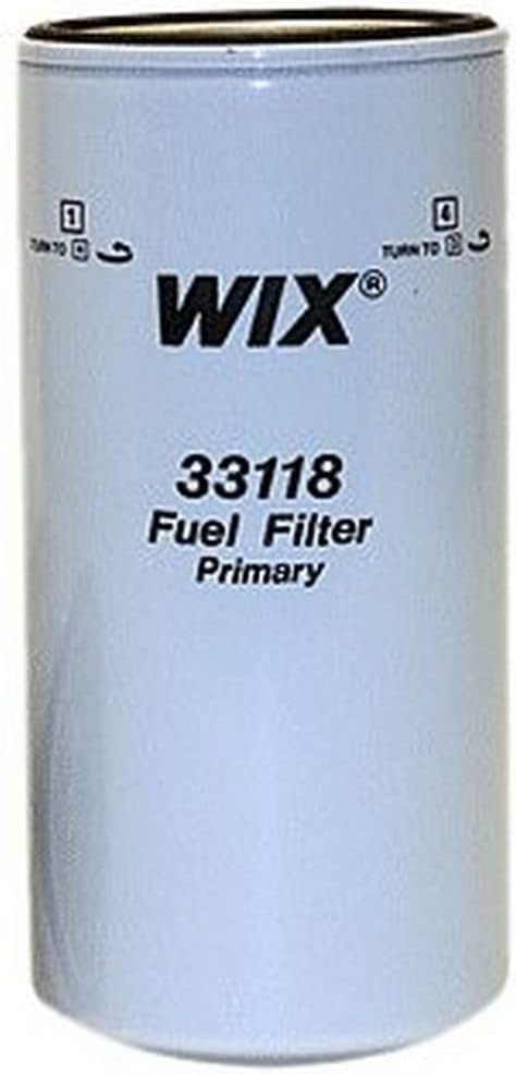 WIX 33118 Heavy Duty Spin-On Fuel Filter – 21 Micron Enhanced Cellulose Media with 12 GPM Flow Rate for Detroit Diesel Engines