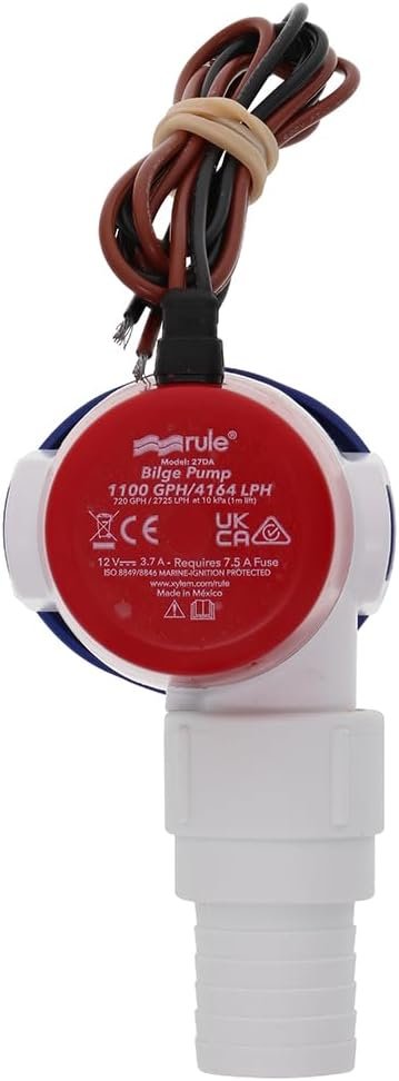 Rule 27DA Submersible Bilge Pump – 1100 GPH 12V Marine Water Removal Pump with Ignition Protection - Image 3