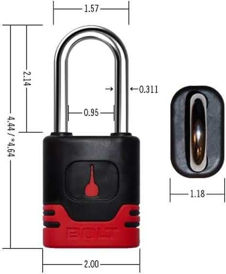 BOLT 7023539 Toyota Padlock – 2in Hardened Steel Shackle – Programs to Compatible Toyota Ignition Keys - Image 7