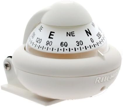 Ritchie Navigation X10WM Bracket Mount Compass – White Housing, 2in Direct-Reading Dial with Green LED Lighting - Image 3