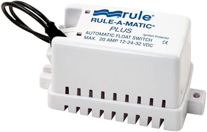 Rule 40A Rule-A-Matic Plus Float Switch – Covered Bilge Pump Switch for 20A Systems with Built-In Test Feature