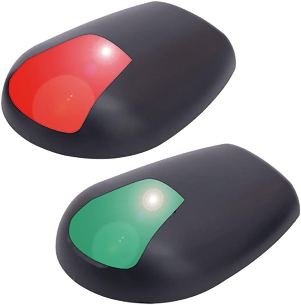 Sea-Dog 400078-1 Black Nylon Side Mount Side Lights – LED Navigation Light Pair with 1NM Visibility
