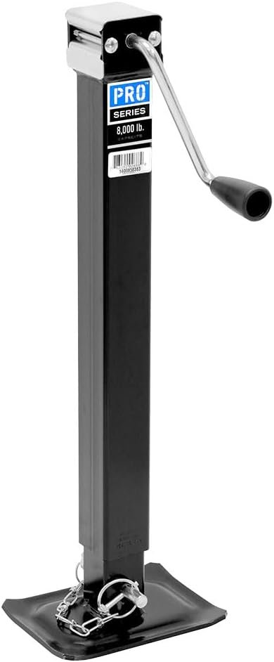 Pro Series Travel Jack 8000 lb Trailer Jack – 15 Inch Lift Range, Sidewind Operation, Heavy-Duty Support