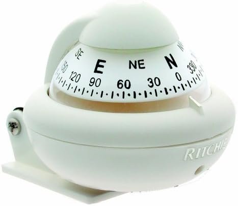 Ritchie Navigation X10WM Bracket Mount Compass – White Housing, 2in Direct-Reading Dial with Green LED Lighting - Image 4