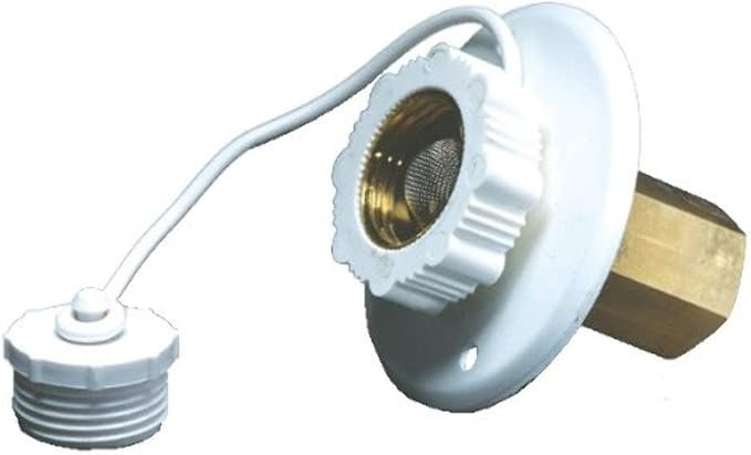 Aqua Pro 27881 Flush-Mount Gravity Water Fill – White RV Fresh Water Inlet with Locking Cap and Vent Connection
