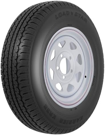 Americana 34899 ST235/80R16 Radial Trailer Tire and White Spoke Wheel – Load Range E with 8-Lug Steel Rim and Kenda Karrier KR35 - Image 2