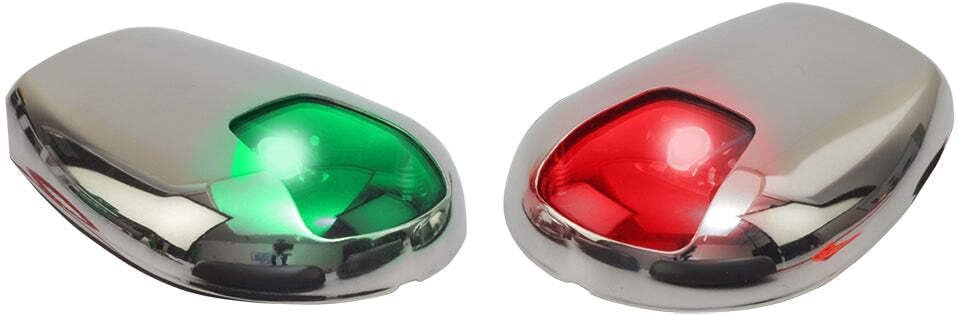 Sea-Dog 400079-1 Stainless Steel Side Mount LED Navigation Lights – 2NM Visibility Pair with Polished Housing