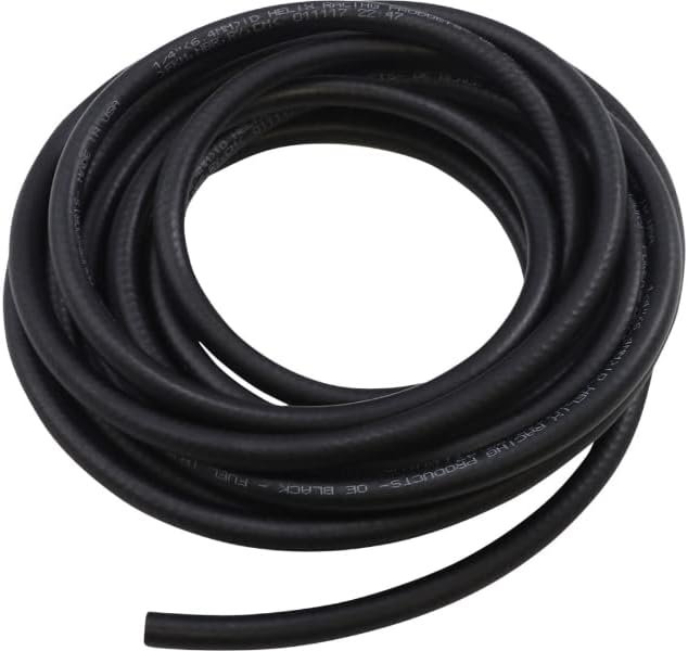 Helix Racing 1404625 1/4in ID x 25ft OE Black Fuel Injection Hose – High-Pressure Fuel System Line for EFI Applications