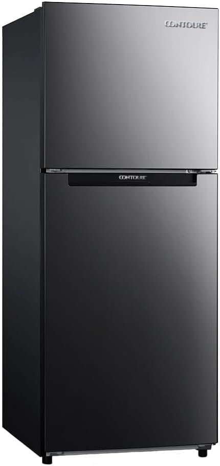 Contoure R1250BB 12.5 Cu Ft Two-Door Black Refrigerator – Frost-Free RV Refrigerator with Separate Freezer Compartment