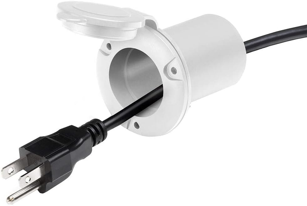 ProMariner 51310 Universal AC Plug Holder – White Marine Shore Power Plug Storage Mount - Image 2