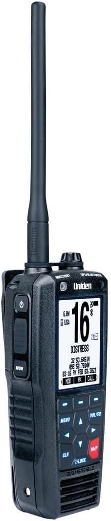 Uniden MHS335BT Handheld Marine VHF Radio – Bluetooth Connectivity, 6 Watt Output, GPS and DSC Capability