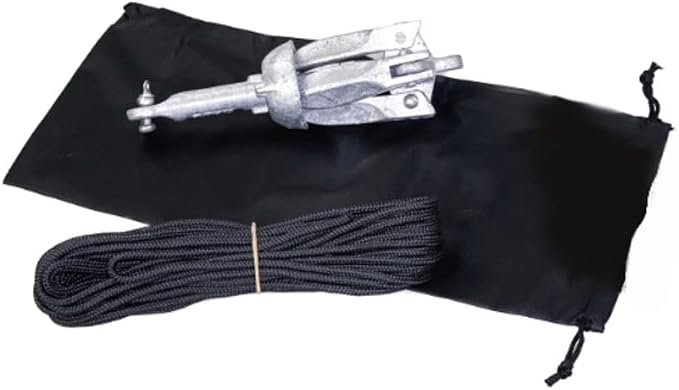 YakGear AB1 Anchor In A Bag Kayak Anchor Kit – 1.5 lb Folding Grapnel Anchor with 25 ft Rope, Buoy and Storage Bag
