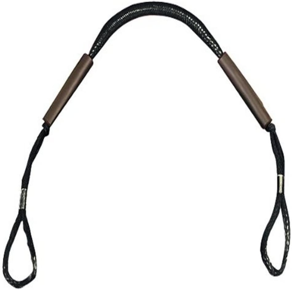 Greenfield DB5B Dock Buddy Stretch Dock Line – 5ft Black Nylon Bungee Dock Rope with 2000 lb Capacity for Temporary Docking