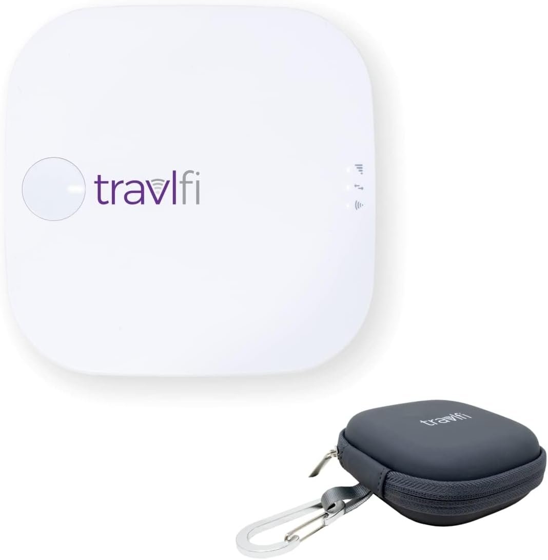 TravlFi 700010PACK Journey1 Hotspot Bundle – Mobile Wi-Fi Hotspot with vSIM Technology and Travel Connectivity Package