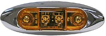 Peterson V168XA LED Clearance Light Kit – Amber Oval Lens, Surface Mount, 9-16V Operation with Chrome Bezel - Image 3