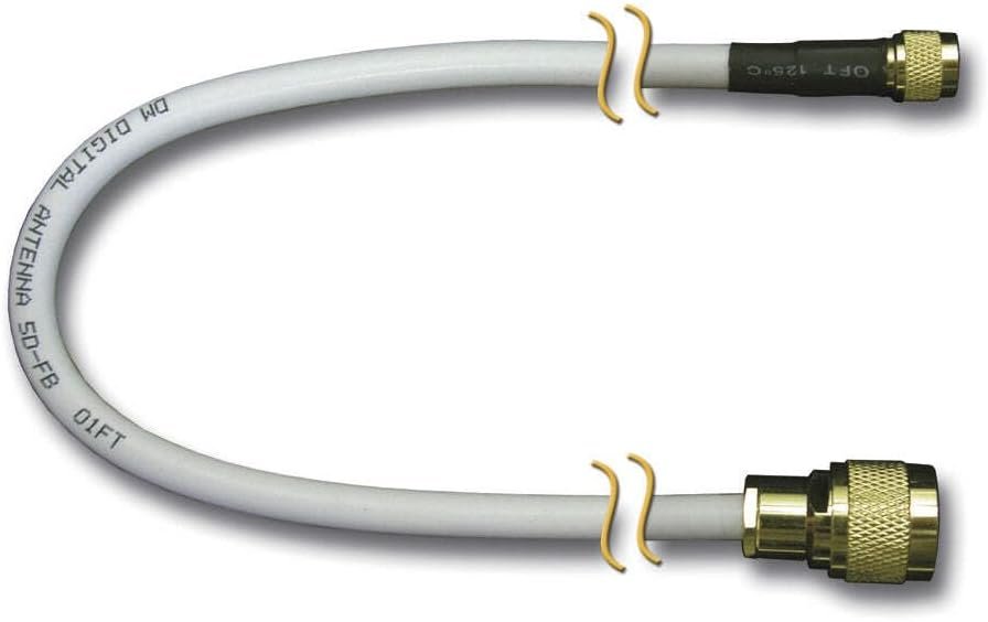 Digital Antenna 340-75-NM Coax Cable Assembly – 75ft Marine Cable with Mini-UHF and Type-N Male Connectors