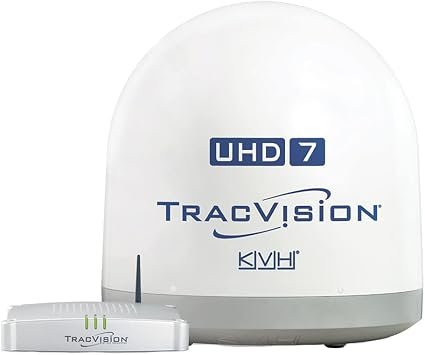 KVH Industries 01042301SL TracVision UHD7 – Standard Dome Satellite TV System for Marine Entertainment