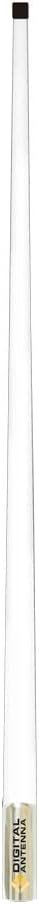 Digital Antenna 529-VW-S VHF Marine Antenna – 8ft White Fiberglass Whip with 6dB Gain and Factory-Installed Cable