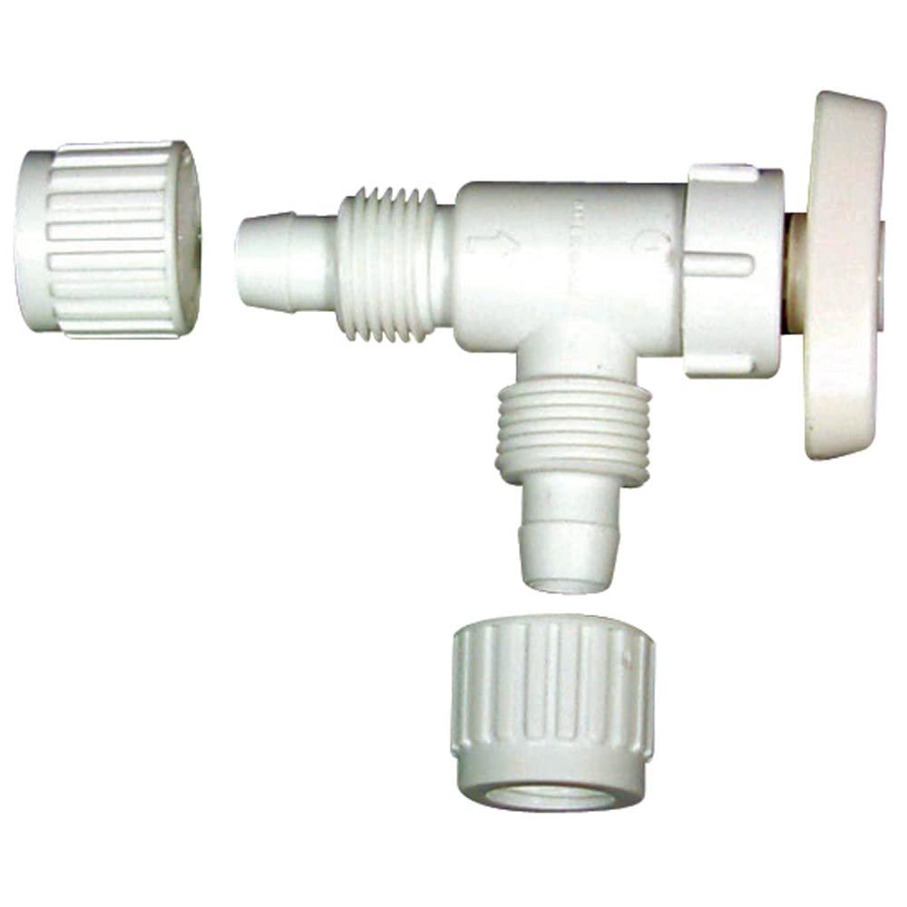 Flair-It 16885 Angle Stop Valve – 1/2 in x 1/2 in PEX Connections, Quarter-Turn White POM Plumbing Valve