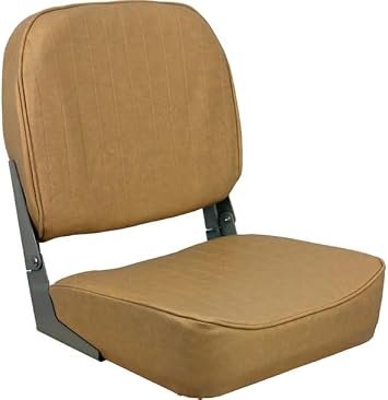 Springfield 1040628 Economy Folding Coach Seat – Tan Marine Seat – 19in H x 16in W x 15.5in D with Powder-Coated Hinges