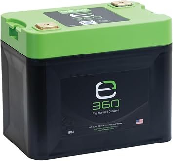 Expion360 EXG2480C Group 24 Lithium Battery – 12.8V 80Ah LiFePO4 Deep Cycle Battery for RV and Marine Use