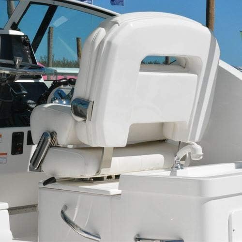 TACO Marine HA1-25WHA70 Capri Deluxe Helm Seat – 25 in White Marine Chair with Premium Vinyl Upholstery - Image 2