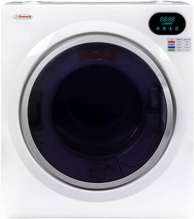 Pinnacle 21852W Compact Short Dryer – 13 lb Capacity, Stainless Steel Drum, 23.5 x 21.5 x 27.5 in, White Finish - Image 4