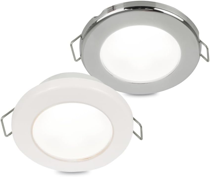 HELLA Lights 958000000 Warm White Spring Mount LED Lamp – Polished Finish – Marine Courtesy Lighting - Image 2