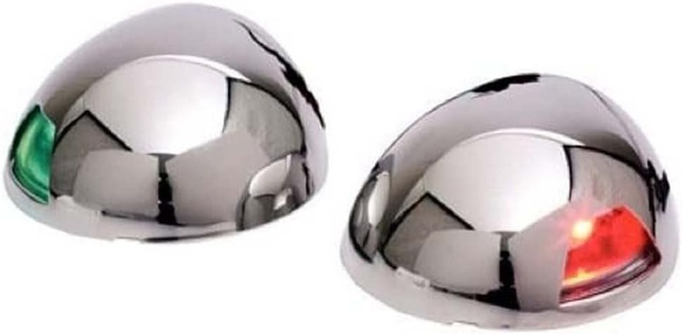 Sea-Dog 400069-1 Stainless Top Mount Side Lights – LED Navigation Pair with 2NM Visibility and Polished Housing