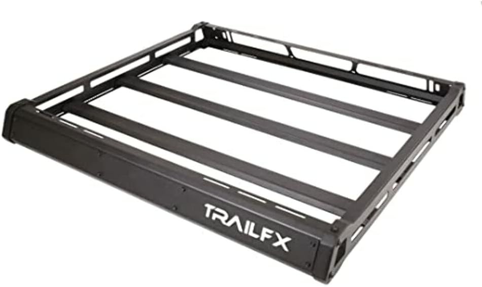 TrailFX JRB001T Aluminum Basket Rack – Textured Black Cargo Rack – Fits Jeep Wrangler JL and Gladiator JT Hardtops - Image 2