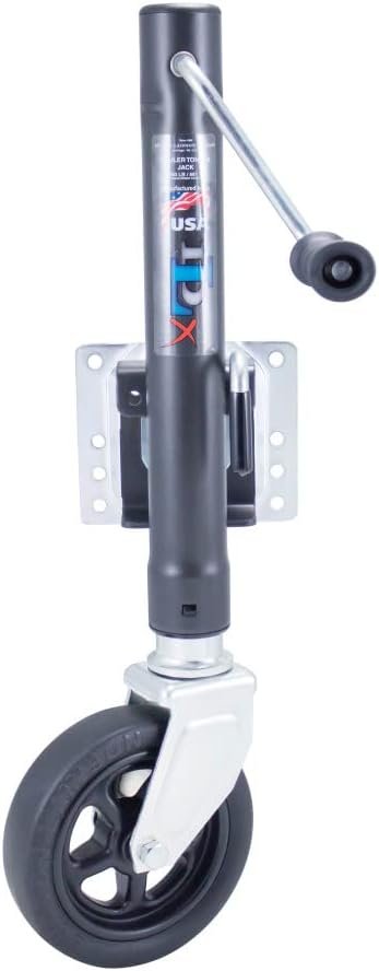 Dutton-Lainson 22210 DLx Marine Swivel Jack – 1500 lb Capacity with 8in Slotted Poly Wheel and TUFFPLATE Finish