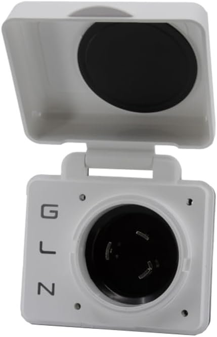 Hughes Autoformers SV30APIW SafeView Smart RV Power Inlet – White 30 Amp Twist-Lock Inlet with Halo Status Light & Fault Detection - Image 3