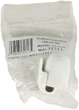 Thetford 31713 Universal White Bolt Cap Package – Toilet Floor Bolt Covers – Snap-On Replacement Caps