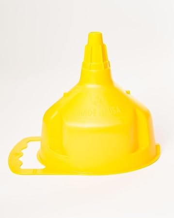 Midwest Can 3655 Easy-Fill Funnel Jr – Flexible Poly Funnel with Integrated Strainer and Compact Utility Design