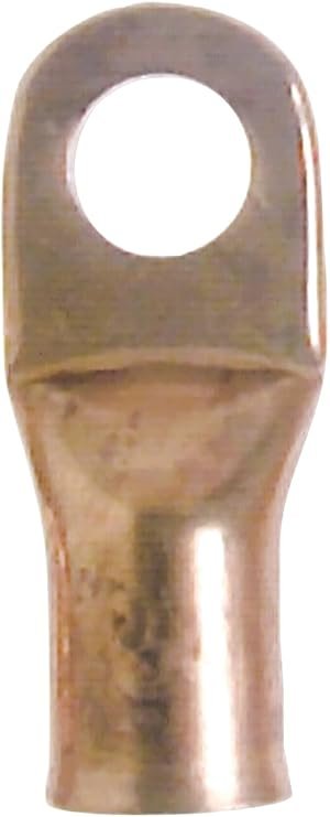 East Penn 5329 Copper Battery Lug – 2 Gauge Cable End, 3/8in Stud Eyelet, Crimp-On Connector