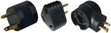 Southwire 95245508 RV Power Adapter – 30 Amp TT-30P Male to 15 Amp 5-15R Female Right-Angle Connector, Compact Molded Design