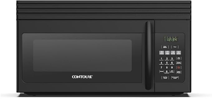 Contoure RV400BKOTR 1.6 Cu Ft Black Over-the-Range Microwave – 30in RV Microwave with Integrated Ventilation System