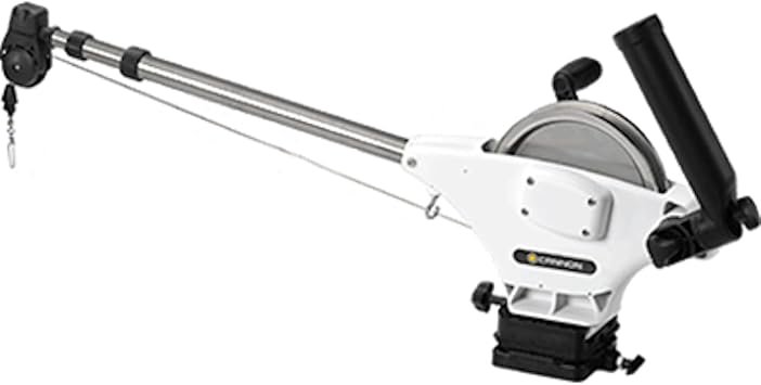 Cannon Uni-Troll 10 STX TS 1901140 Manual Downrigger – 24in-53in Telescopic Boom with Tournament Series White Finish