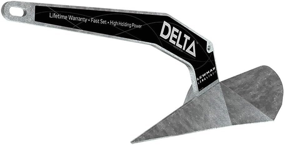 Lewmar 57406 Delta Galvanized Anchor – 6kg 14lb Self-Launching High Holding Power Anchor with Lifetime Breakage Warranty